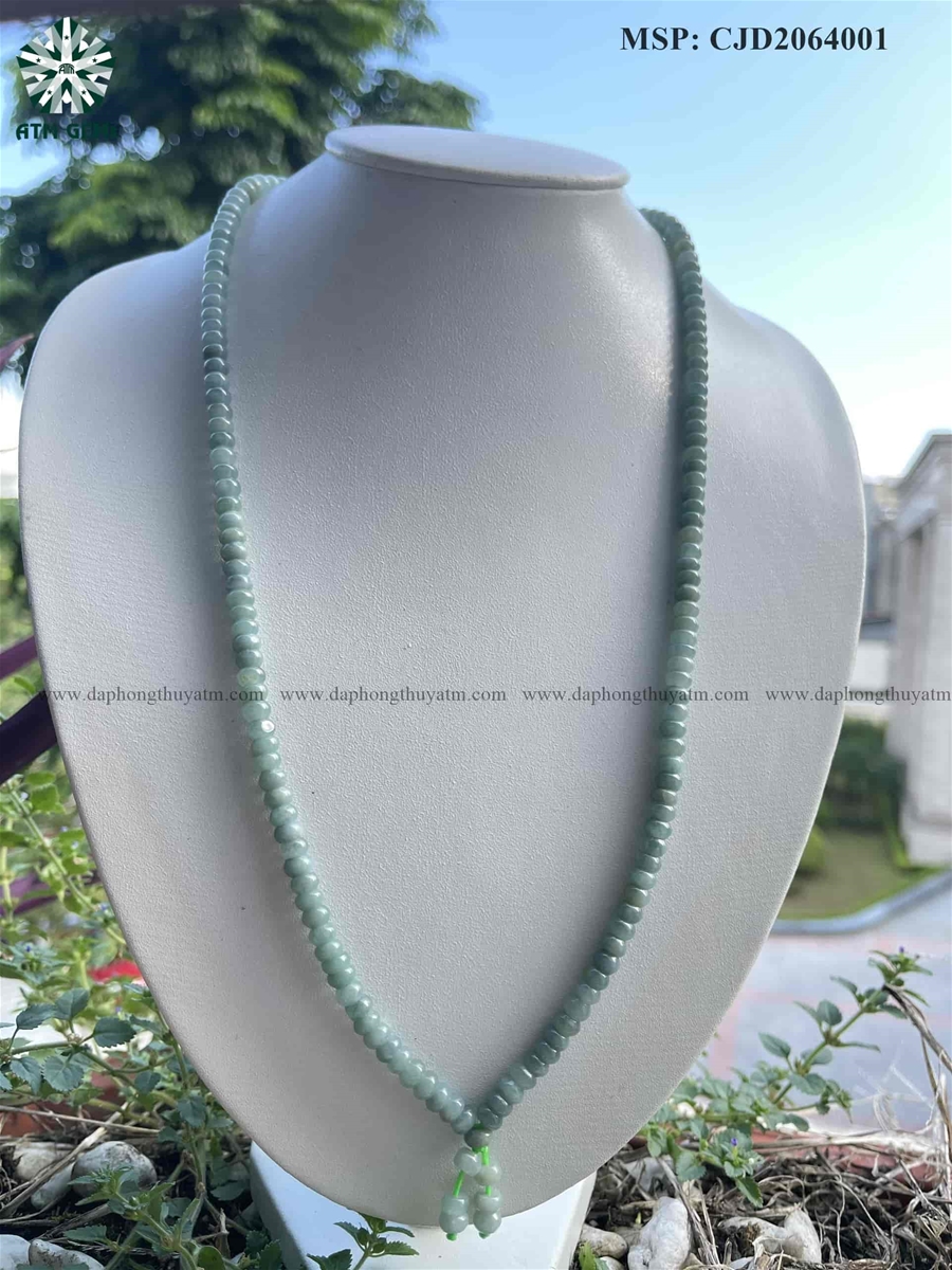 Vòng Cổ Ngọc Jade bánh xe xanh nhạt 06 ly 4A