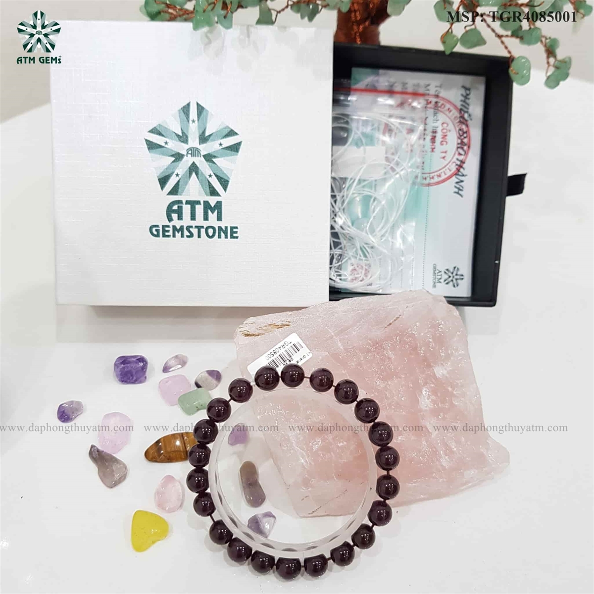 Bộ sản phẩm vòng tay đá Garnet