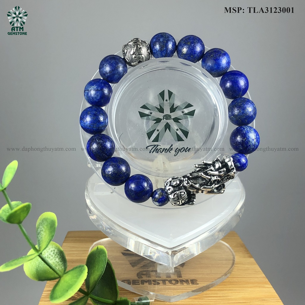 Vòng Tay Lapis Xanh Đậm Mix Charm